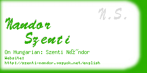 nandor szenti business card